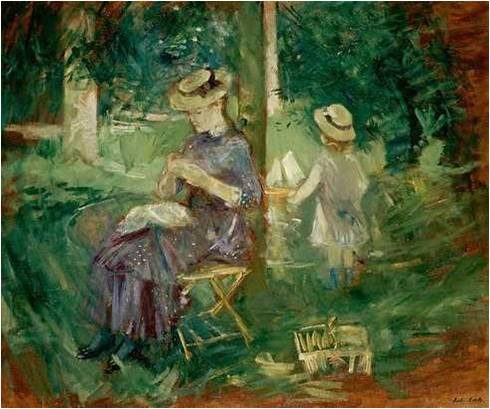 Berthe Morisot, femme et enfant dans le jardin - 1883–84