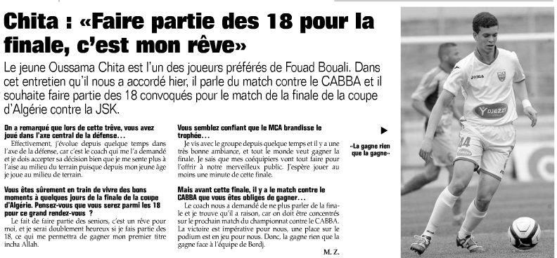 Chita l\'avenir du Mouloudia