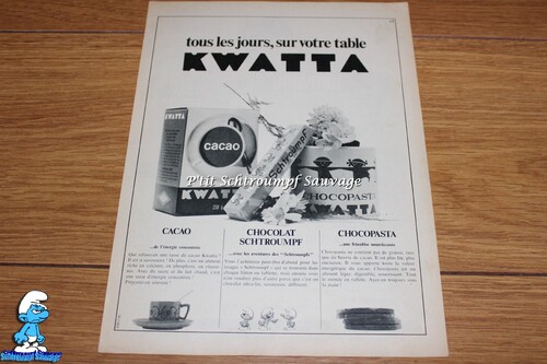 Publicités pour les chocolats Schtroumpf KWATTA 1964 - 1969