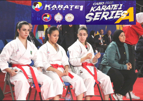 DAHLEB Aicha Narimène Bronze en Kata par équipes avec Salakedji Rayane et Hanouti Sara au Tour Mondial au Caire (Égypte)