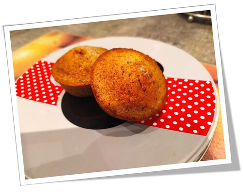 Financiers à la noisette et cœur chocolat