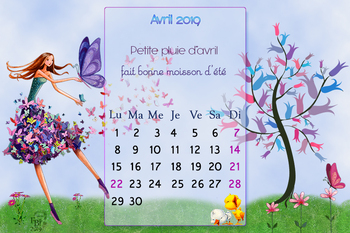 Calendrier d'avril