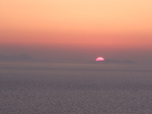 Coucher de soleil à Santorin.