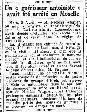 Nicolas Wagner (Le Petit Journal 6 avril 1927)
