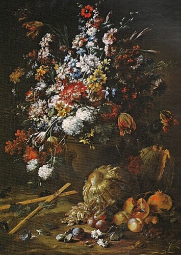 Fleurs et Fruits de Andrea Belvedere huile sur toile (Provi