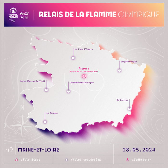 Parcours dans le Maine-et-Loire de la Flamme Olympique 2024 date et horaires