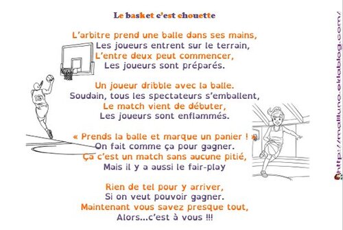 Poésie: le basket c'est chouette