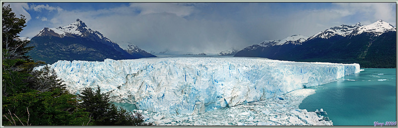 Le Cerro Perito Moreno, le Glacier Perito Moreno et le Cerro Hauthal vus des passerelles - Peninsula de Magallanes - Patagonie - Argentine
