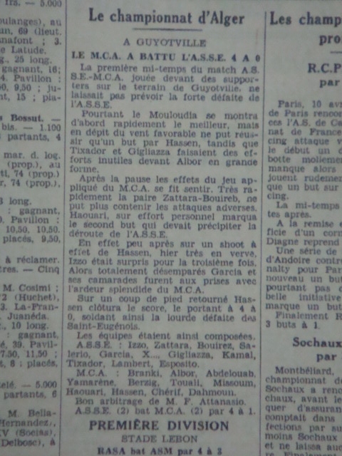 10.4.1938 à guyotville mca-asse 4-0