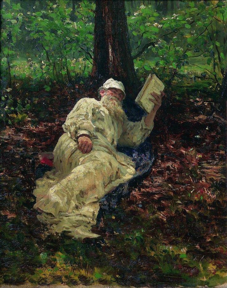 Leo Tolstoy in the forest - Ilya Repin