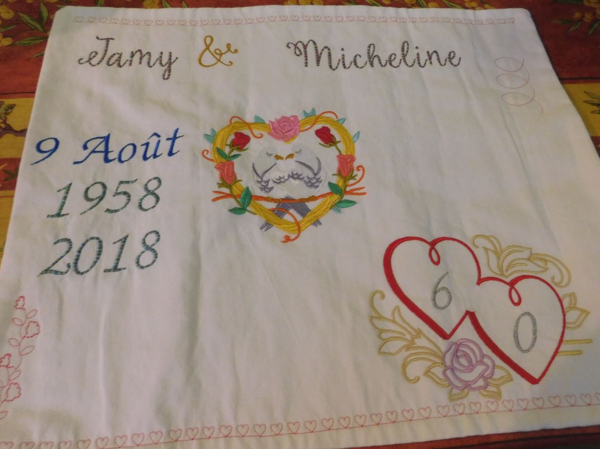 motif de broderie anniversaire 10 ans de mariage