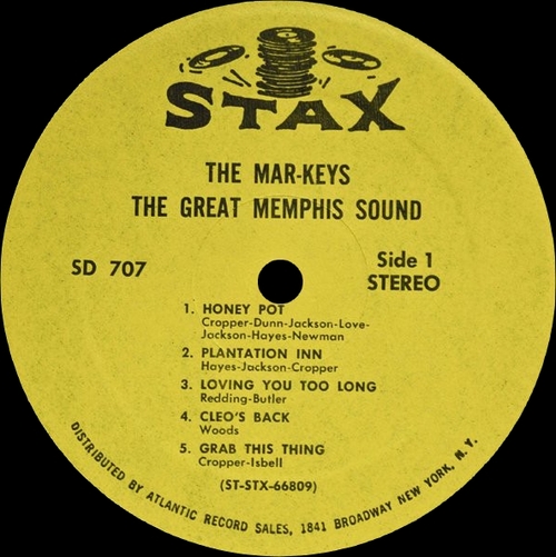 The Mar-Keys : Album " The Great Memphis Sound " Stax Records SD 707 [ US ]