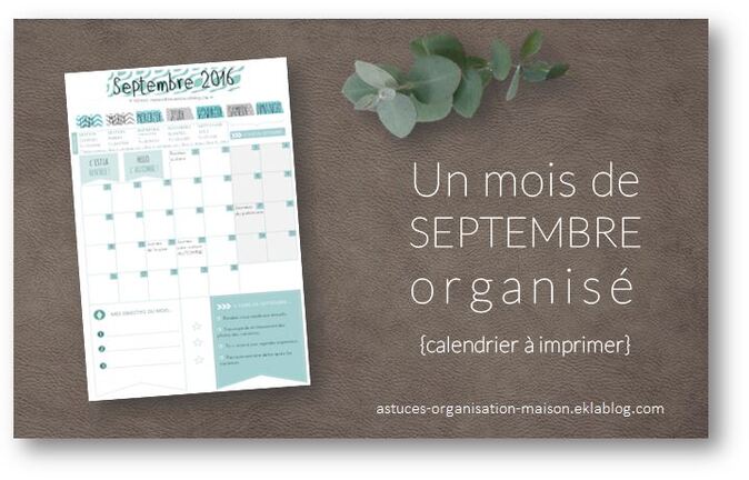 ✿ Un mois de septembre organisé {calendrier à imprimer}