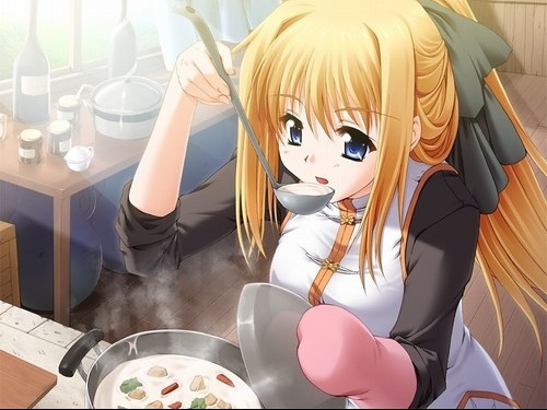 puzzle 1 : fille manga qui cuisine! XD