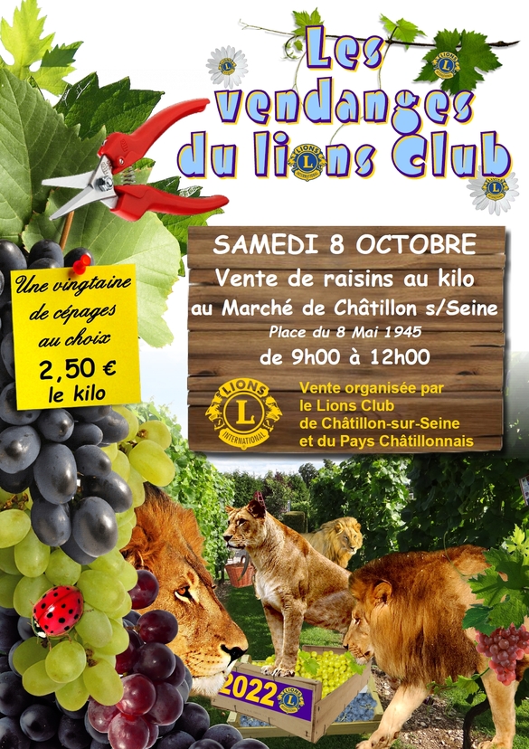  Le Lion's Club de Châtillon sur Seine   vous attend au marché pour 