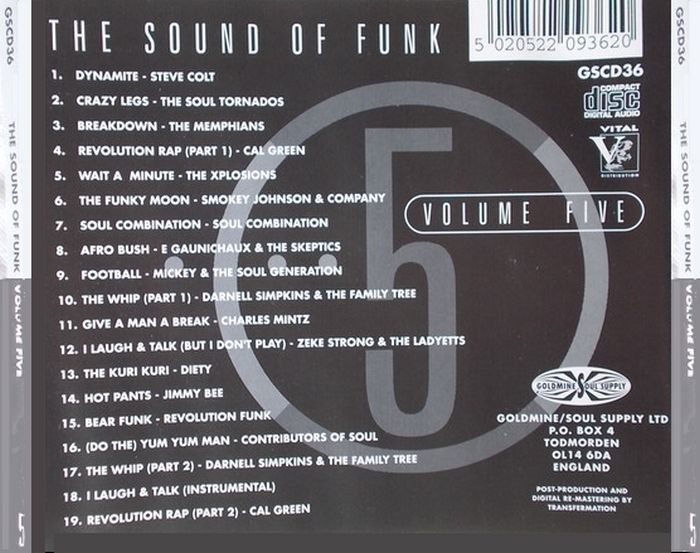 Various Artists : CD " The Sound Of Funk 5 " Goldmine Soul Supply Records GSCD 36 [ UK ]