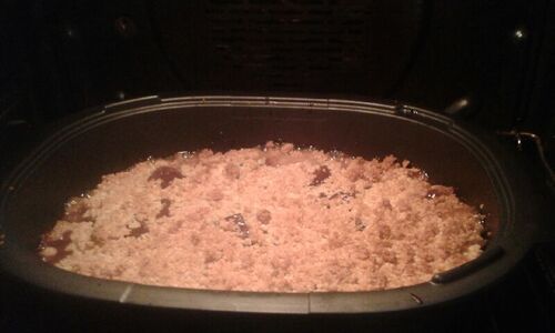 Crumble poire-chocolat Saint -Valentin