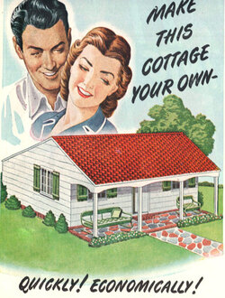 Propaganda of suburban homes in the 1950's.