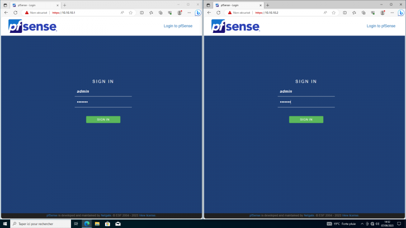 Cluster de Pfsense (VIP CARP)