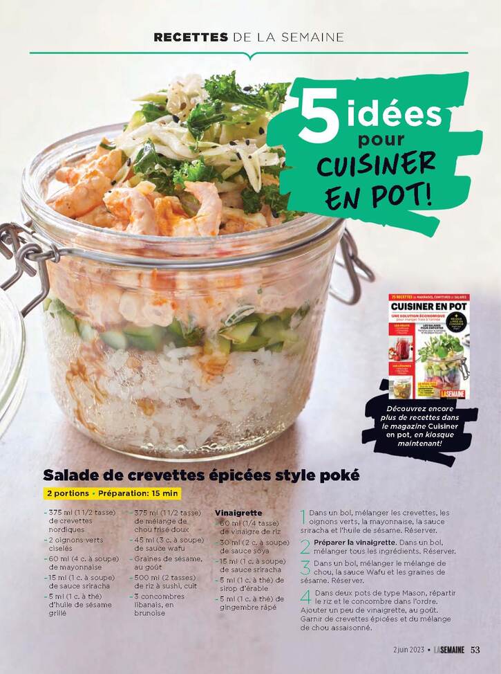 Alimentation - 11:  5 idées pour cuisiner en pots!  (5 pages)