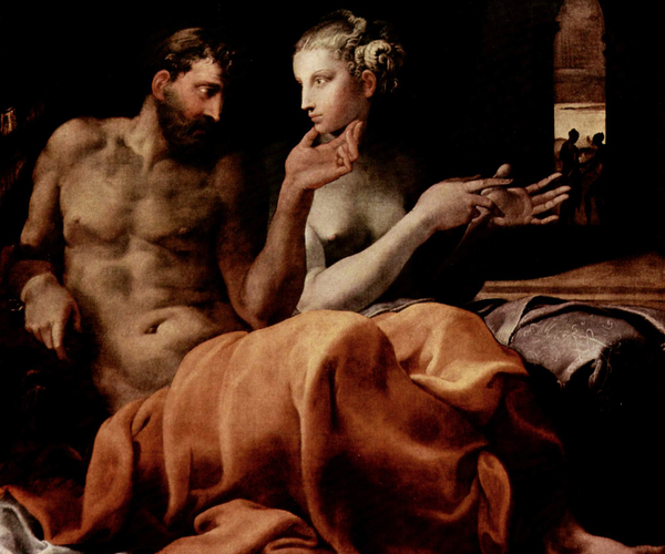 Pénélope au lit Ulysse peinture de Francesco Primaticcio