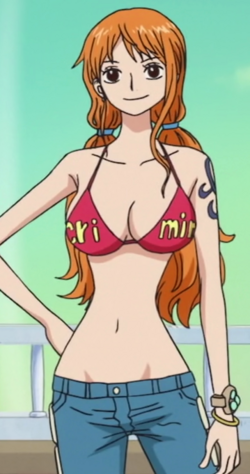 Dessin de One Piece numéro 25: Nami après l'ellipse (pour Edouard)