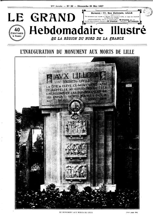L'inauguration du Monument aux Morts de Lille #1 (Le Grand hebdomadaire illustré, 29 mai 1927)