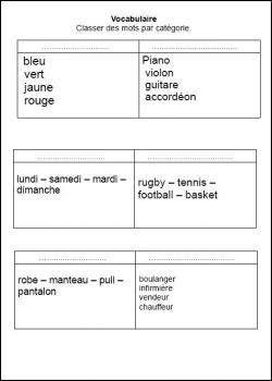 vocabulaire CE1, CE1,cycle 2