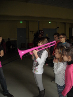 Un joueur de trombone à coulisse nous a rendu visite