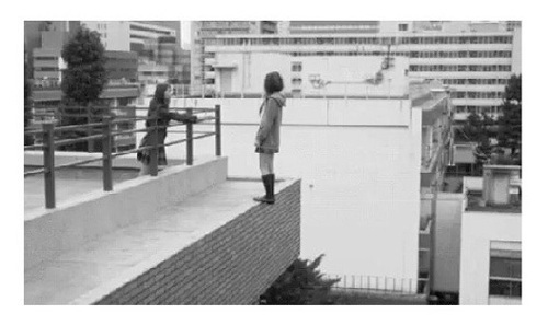 suicide, black and white, and jump image