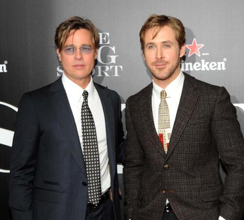 Brad Pitt et Ryan Gosling sur le tapis rouge de The Big Short