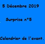 Calendrier de l'avant 2019 - 2020