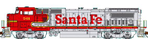 GE Dash 8-40B SantaFE361 gauche