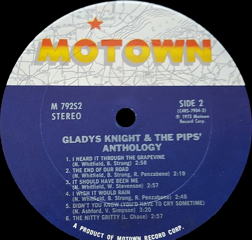 Gladys Knight & The Pips : Album " Anthology " Motown Records M792S2 [ US ] en 1973