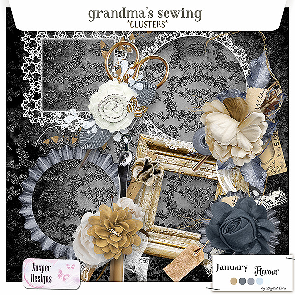 Grandma's sewing Clusters de Xuxper designs