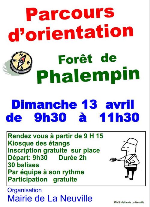 Parcours d'orientation le dimanche 13 avril Forêt de Phalempin