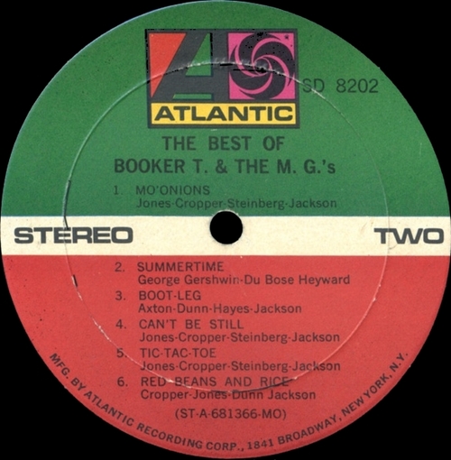 1968 : Album " The Best Of Booker T. & The MG's " Atlantic Records SD 8202 [ US ]