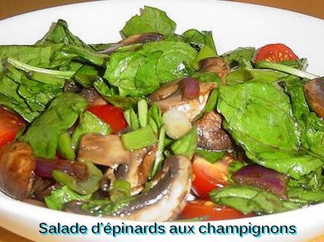 Salade d’épinards aux champignons