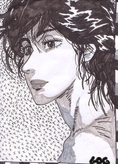 dessin noir et blanc jeune fille femme belle manga