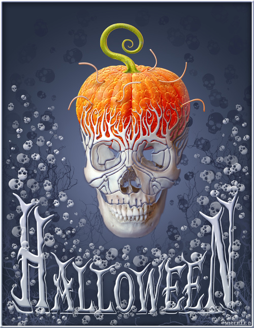 Carte Halloween Effet Crâne