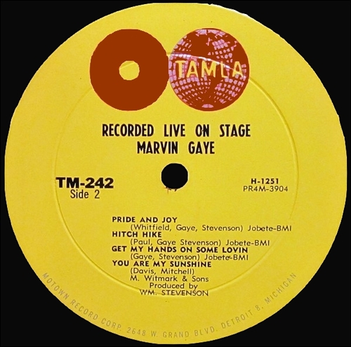 Marvin Gaye : Album " Recorded Live On Stage " Tamla Records TM 242 [ US ]