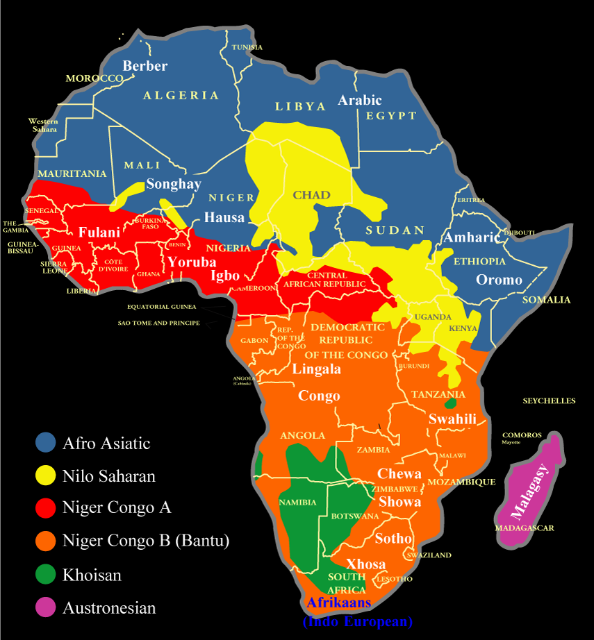 The Distribution Of African Language Families And Some Major African  Languages - Welcome To African Students Website The Distribution Of African Language Families And Some Major African  Languages - Welcome To African Students Website