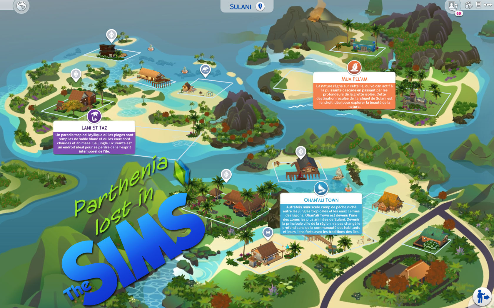 Sims 4 Îles paradisiaques : Sulani - Parthenia lost in Ze Sims