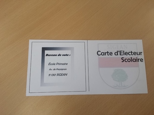 Le vote des élèves du CM1a pour le Conseil Communal des Jeunes de Sigean