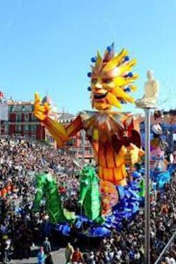 Carnaval de Nice, bataille de fleurs à Nice