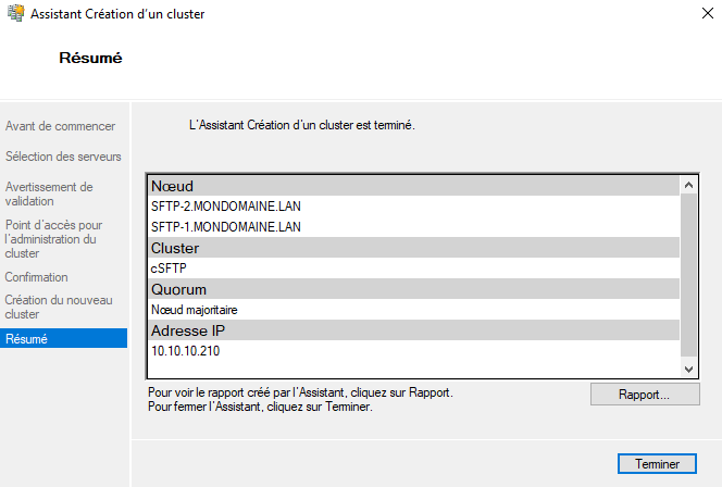 Configurer un serveur SFTP en failover sur Windows Serveur Core 2022