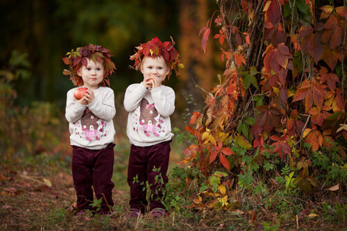 Enfants en automne