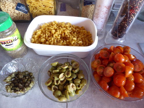 Des Serpentini aux Tomates, Câpres et Olives vertes