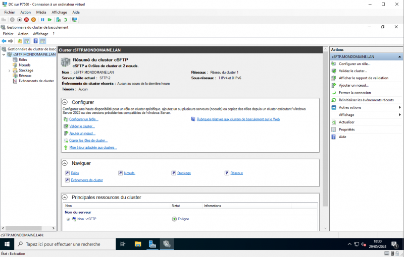 Configurer un serveur SFTP en failover sur Windows Serveur Core 2022