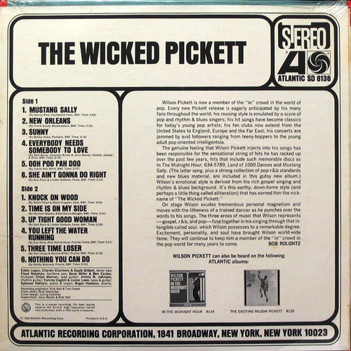 Wilson Pickett : Album " The Wicked Pickett " Atlantic Records SD 8138 [ US ]